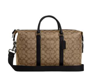 Buy Coach Canvas With Leather Boston Bag Travel Bag Handbag Shoulder Bag Crossbody Bag Large Size Women's Gunmetal & Khaki at Sasom – Authentic and Ready to Ship