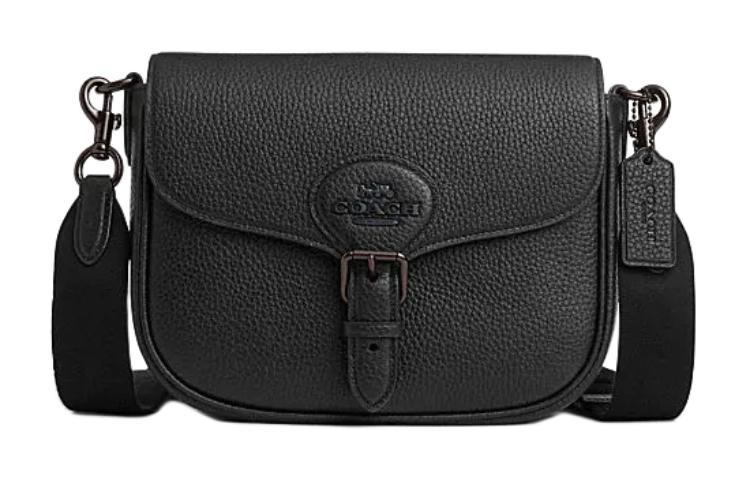 Coach Coach Leather Saddle Bag, Shoulder Bag, Crossbody Bag Women's Black