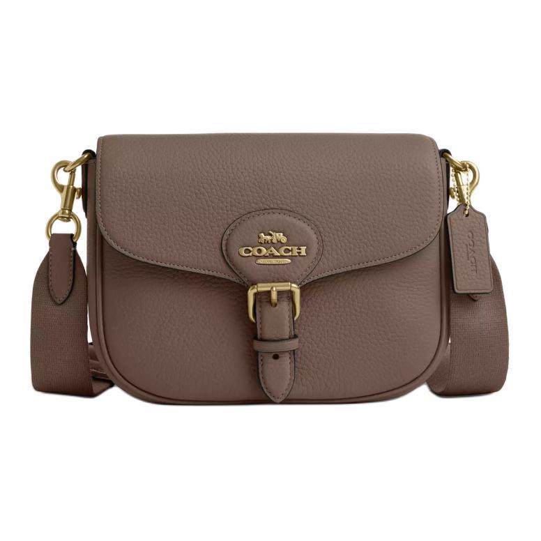 Coach Coach Amelia Pebbled Leather Shoulder Bag Crossbody Bag Women's 1Dark Stone Color