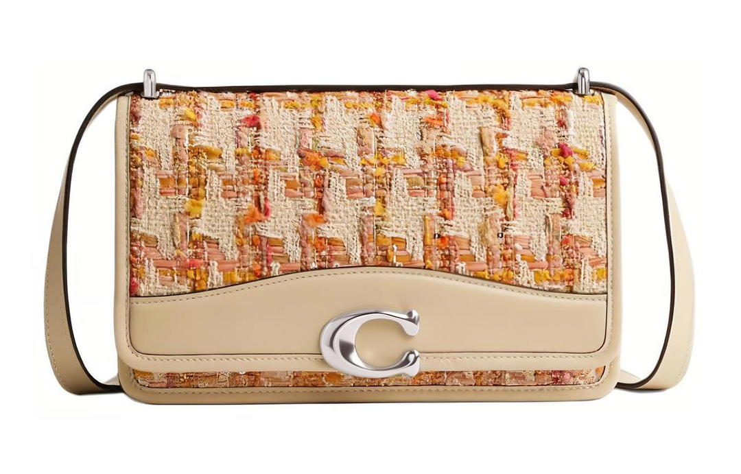 Coach Coach Bandit Fabric With Cow Leather Portable Crossbody Bag, Shoulder Bag Medium Size Women's Orange