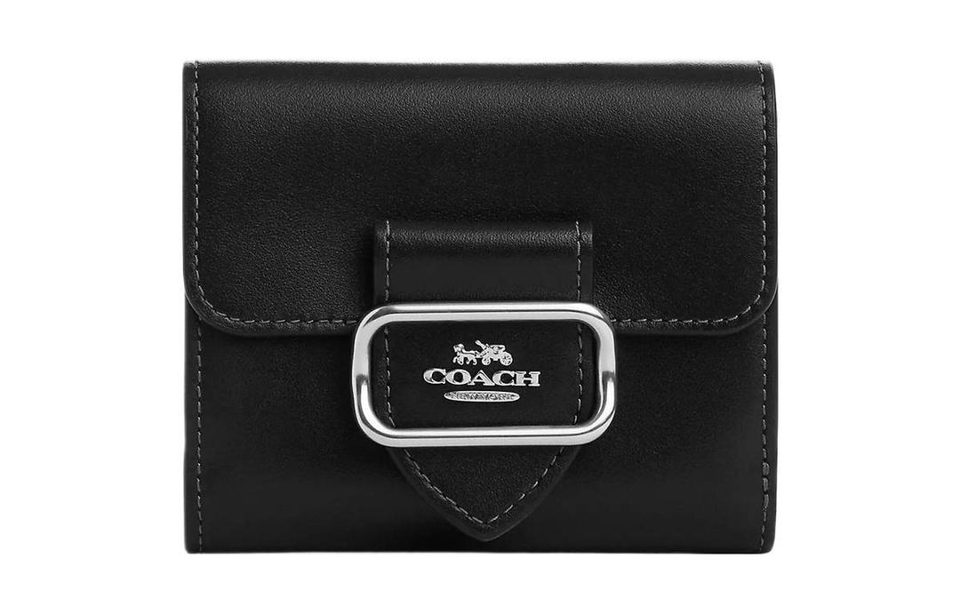 Coach Coach Morgan Premium Calfskin Wallet Small Size Women's Black