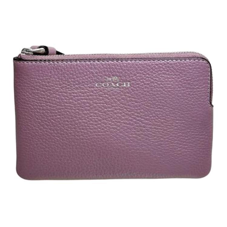 Coach Coach Leather Wrist Bag Clutch Small Size Women's Jasmine Flower