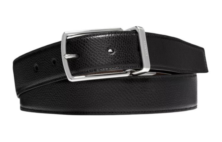 Coach Coach Leather Belts Men's Black Width 3CM