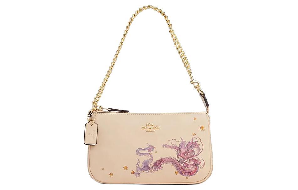 Coach Coach Nolita Fabric With Cow Leather Handbag, Shoulder Bag Women's Light Khaki & Ivory White