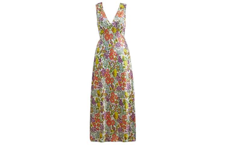 Coach Coach Garden Floral Print Midi Dress Sleeveless Dress Women's Multicolor