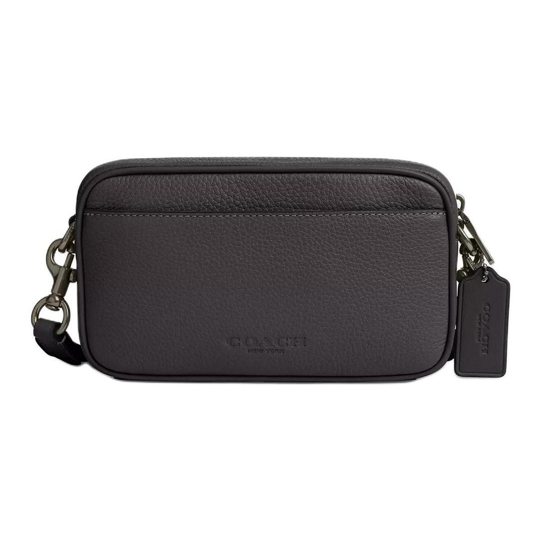 Coach Coach Jayden Eggstone Leather Crossbody Bag Small Size Men's Dark Brown