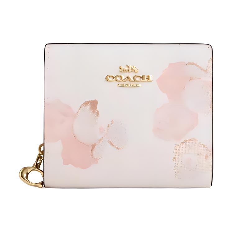 Coach Coach Coated Canvas Wallet Mini Women's Chalk White Multicolor