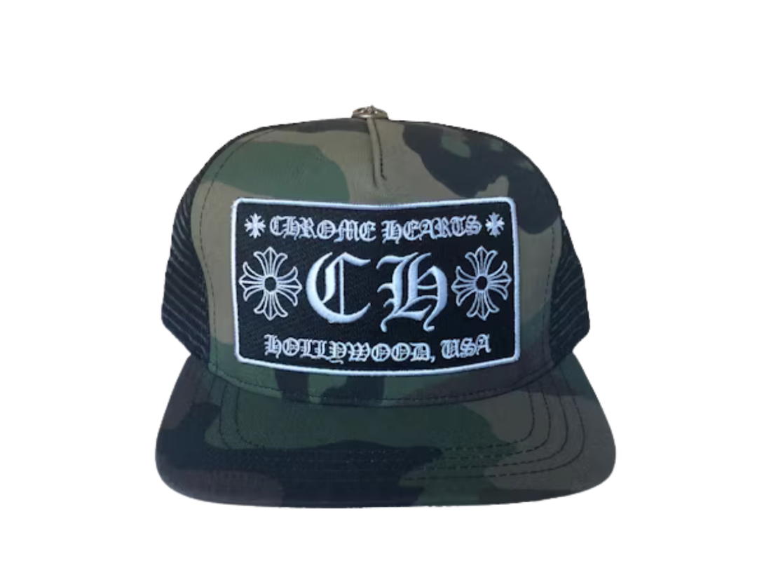 Chrome Hearts Chrome Hearts CH Hollywood Trucker Hat Camo And Black