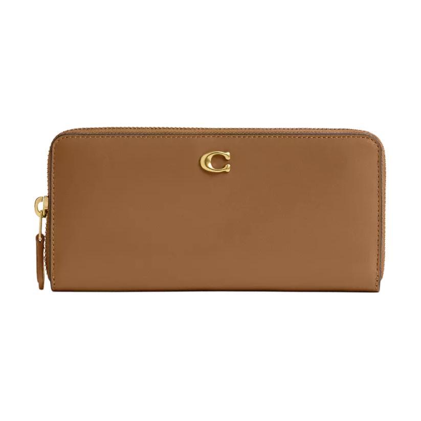 Coach Coach Calfskin Wallet Small Size Women's Honey Brown