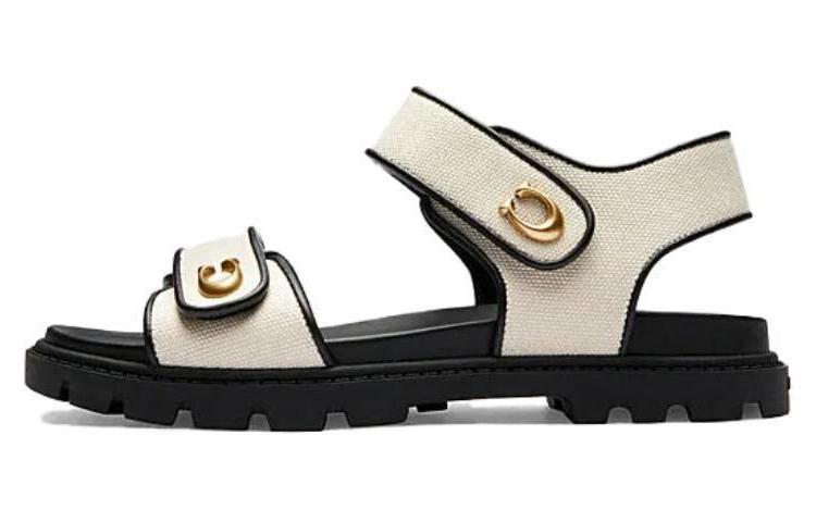 Coach Coach Brynn Canvas Flat Sandals
