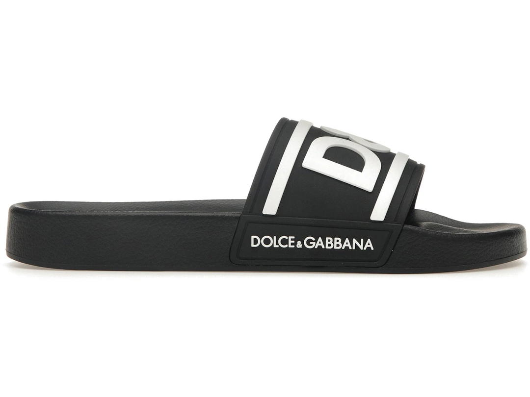 Dolce & Gabbana Dolce & Gabbana Beachwear Sliders DG Logo Black White