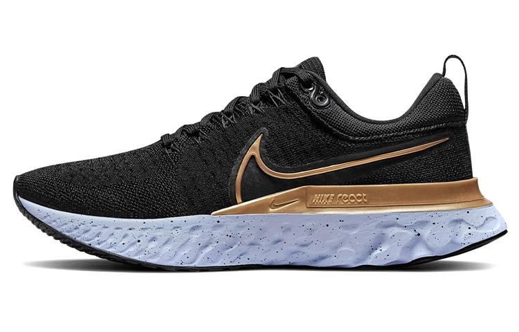 Nike Nike React Infinity Run Flyknit 2 Black Metallic Gold Women's
