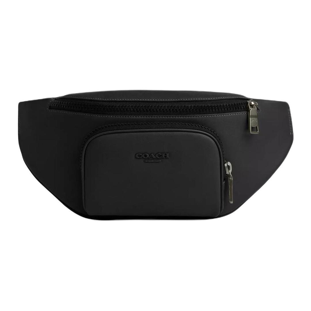 Coach Coach Smooth Calf Leather Fanny Pack Large Size Men's Black