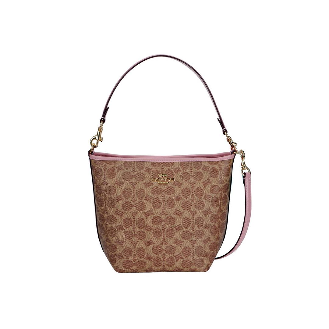 Coach Coach City PVC Shoulder Bag Small Size Women's Cameo Brown