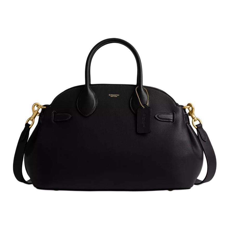 Coach Coach Empire Leather Shoulder Bag, Crossbody Bag, Handbag Large Size Women's Black