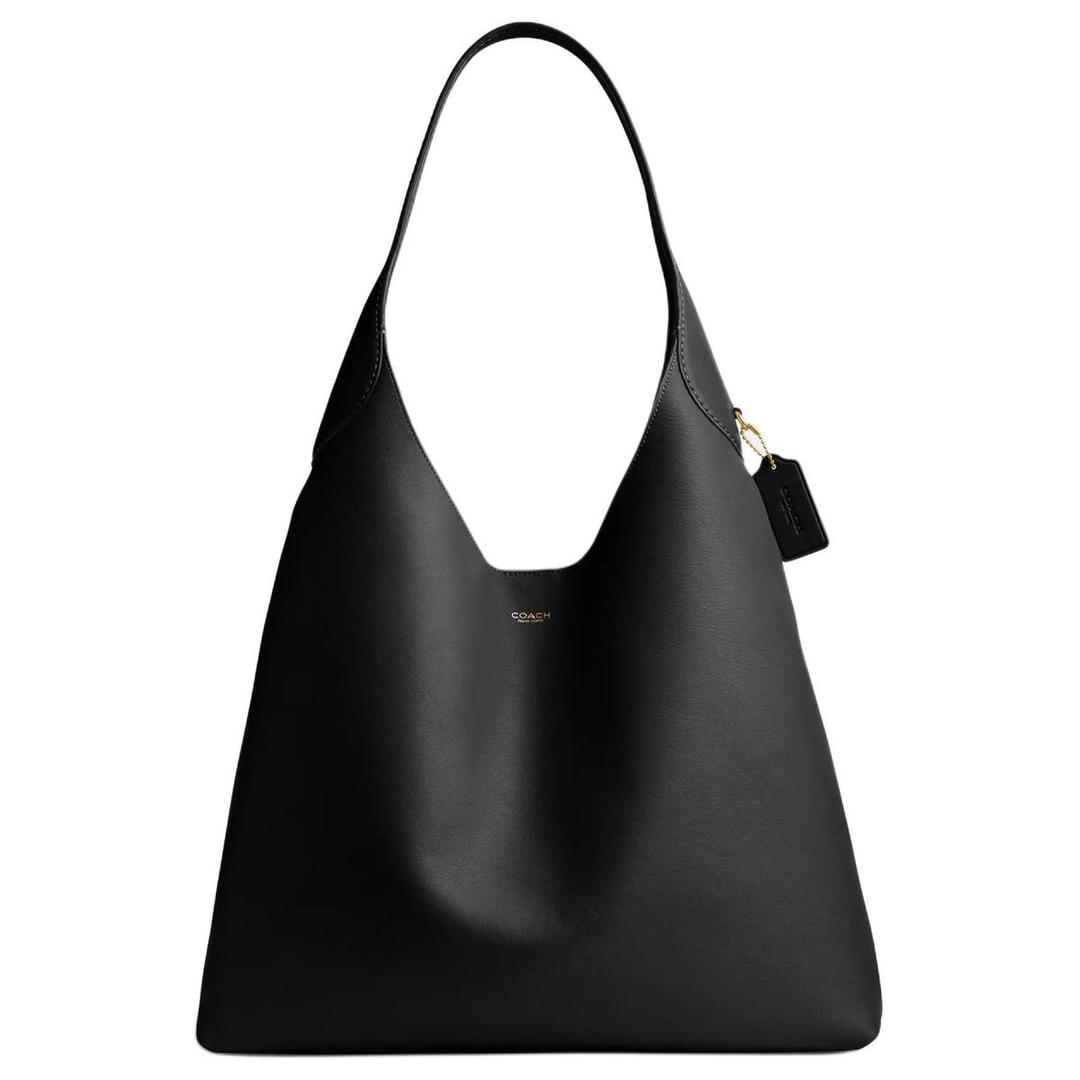 Coach Coach Brooklyn Natural Grained Leather Hobo Bag Handbag Shoulder Bag Women's Brass & Black