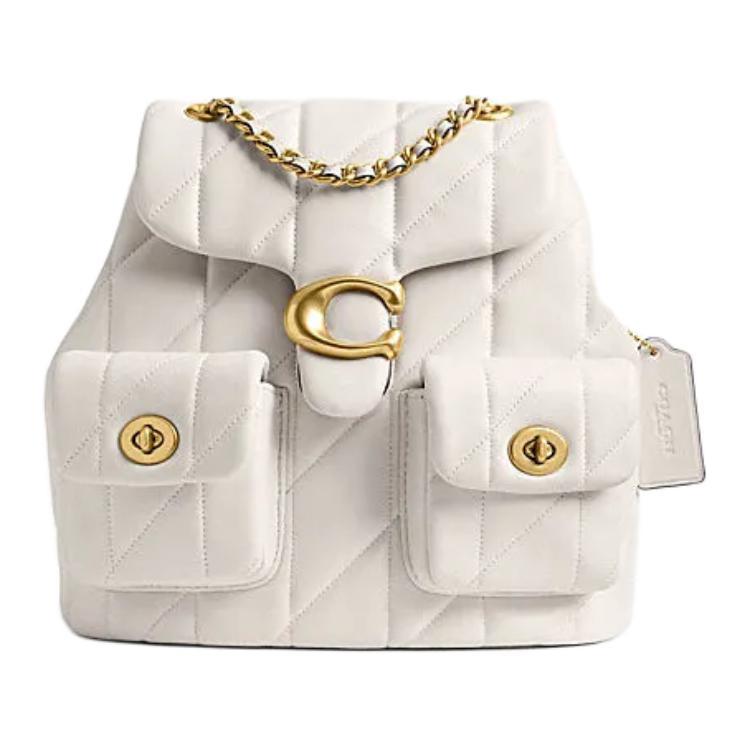 Coach Coach Tabby Quilting Sheepskin Backpack Small Size Women's Chalk White