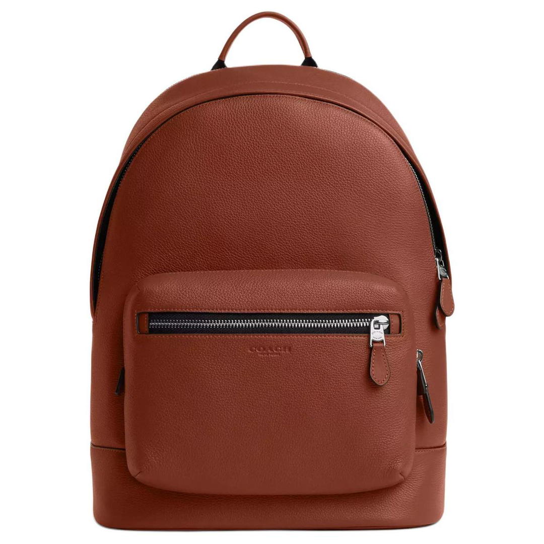 Coach Coach West Leather Patchwork Smooth Calfskin Backpack Large Size Unisex Brown