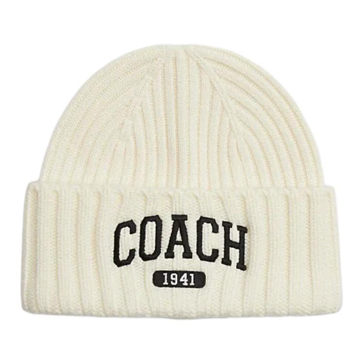 Coach Coach Sheep Wool Beanies Women's White