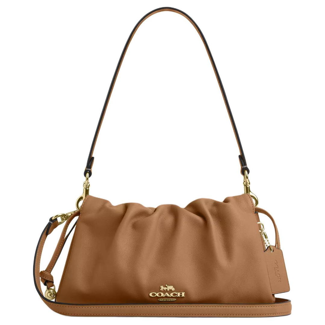 Coach Coach Faye Leather Shoulder Bag, Crossbody Bag, Handbag Medium Size Women's Brown
