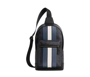 Buy Coach West Leather Shoulder Bag Crossbody Bag Small Size Men's Charcoal & White at Sasom – Authentic and Ready to Ship