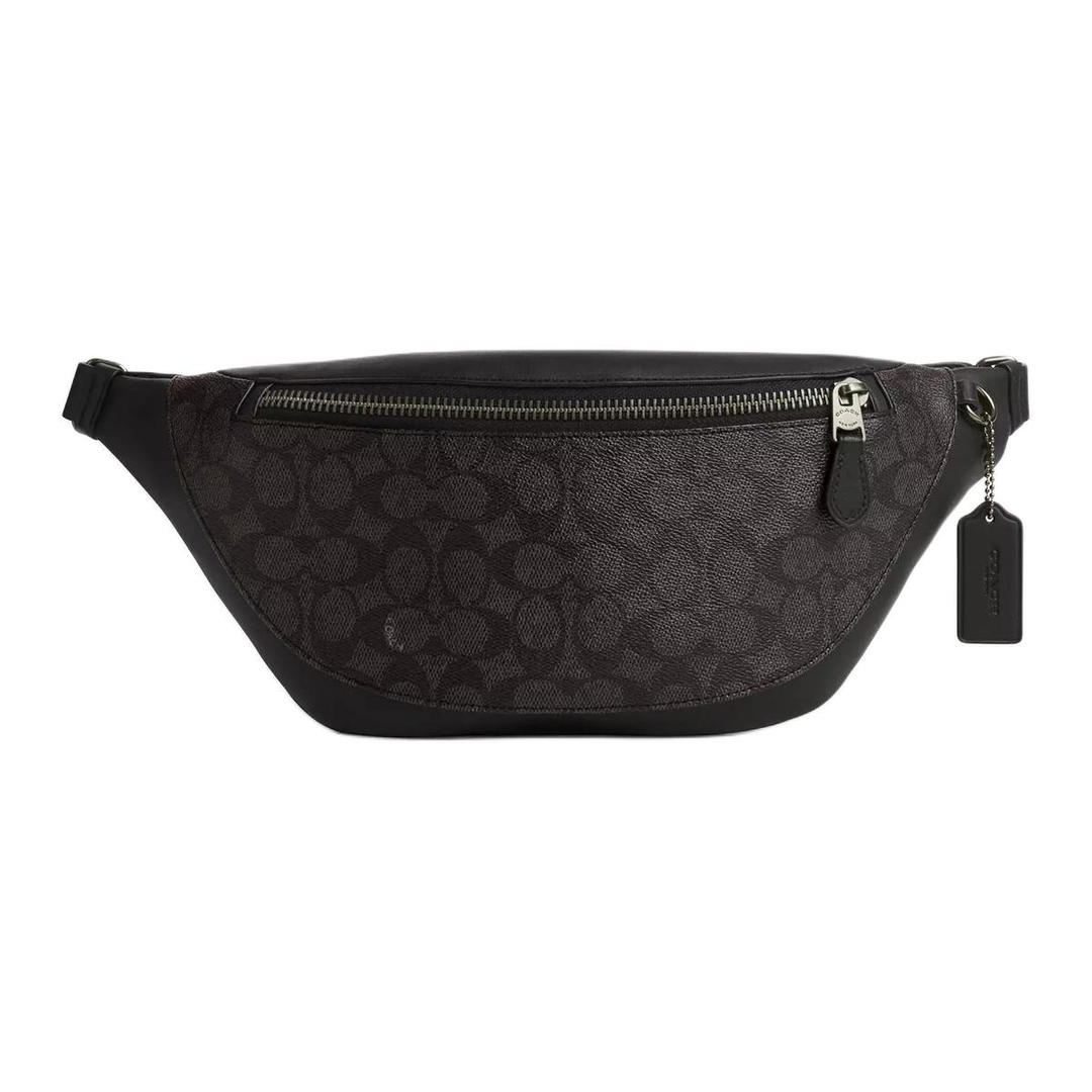 Coach Coach Warren Coated Canvas Fanny Pack Large Size Men's Walnut Black