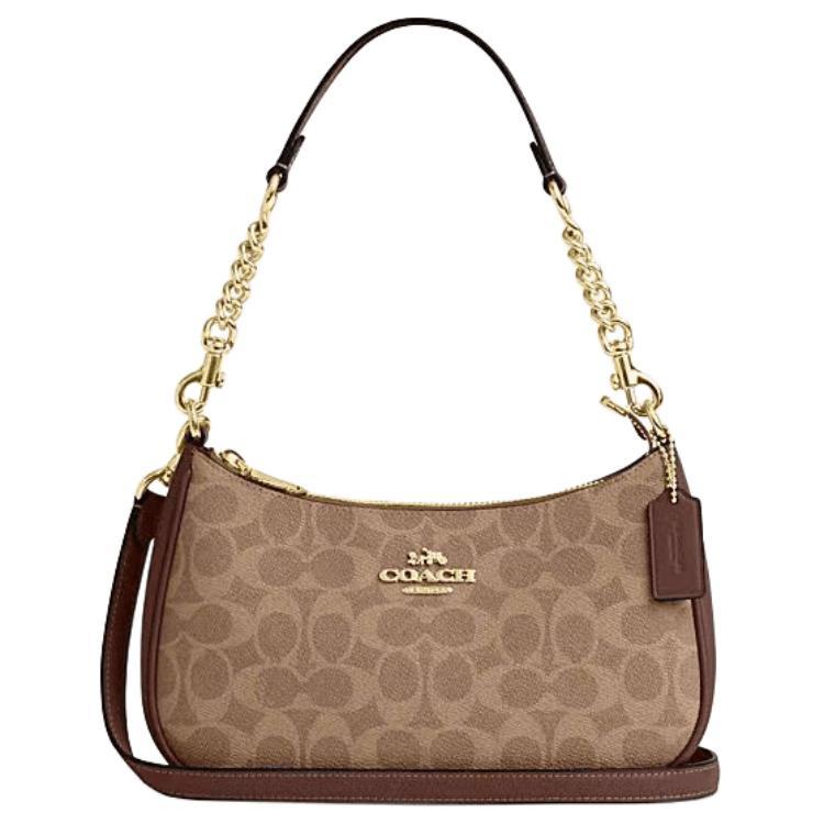 Coach Coach Teri Artificial Leather With Recycled Leather Shoulder Bag Crossbody Bag Handbag Medium Size Women's Khaki