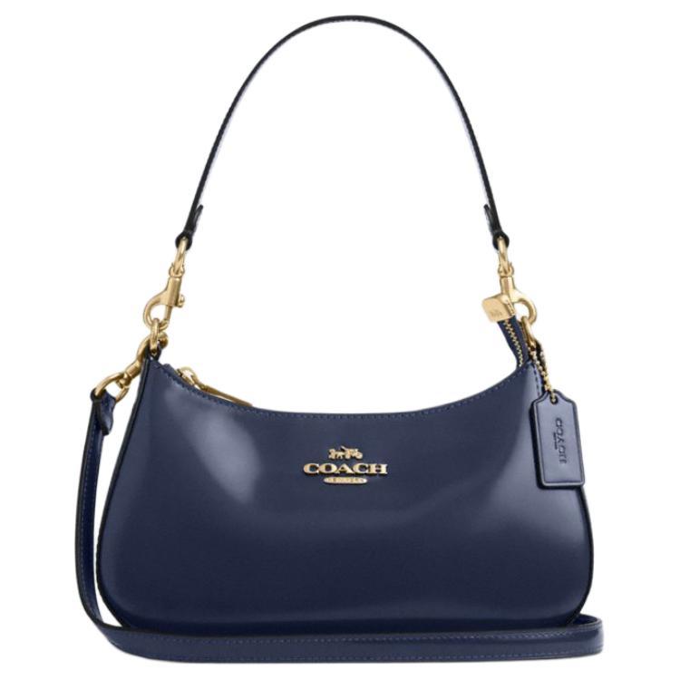 Coach Coach Teri Cow Leather Crossbody Bag, Shoulder Bag Medium Size Women's True Marine Blue