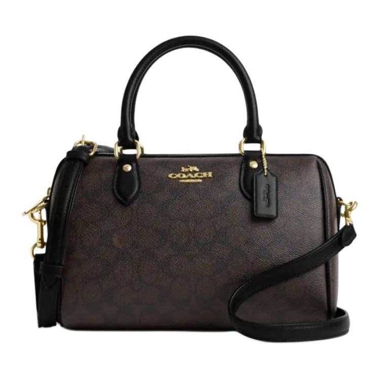 Coach Coach Rowan Artificial Leather Shoulder Bag, Crossbody Bag, Handbag Medium Size Women's Walnut