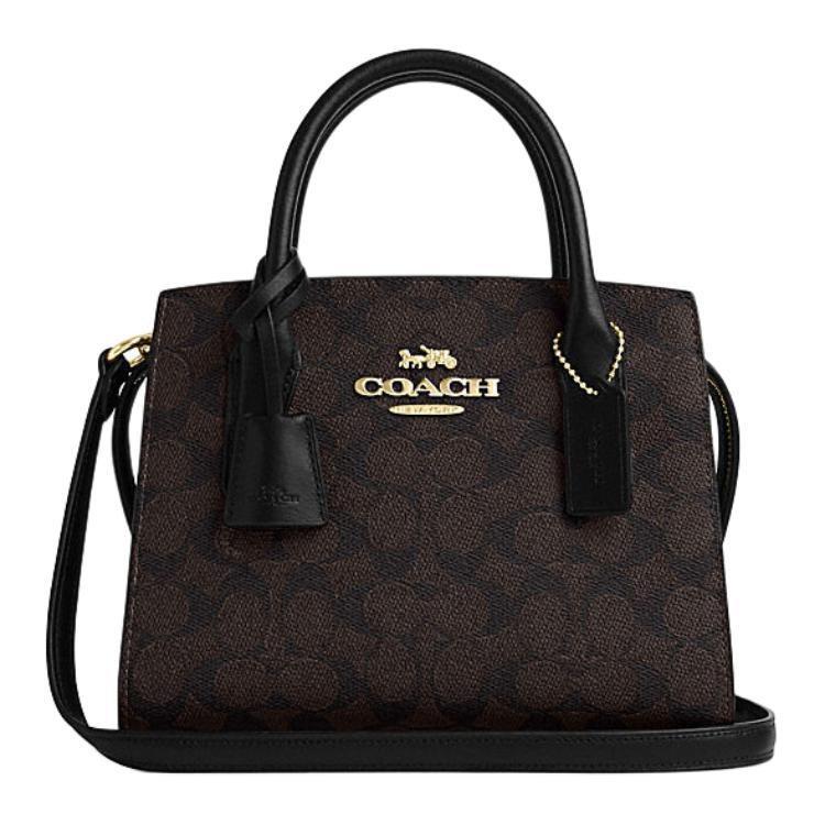 Coach Coach Carryall Artificial Leather Bonded Cow Split Leather Shoulder Bag Crossbody Bag Handbag Small Size Women's Black