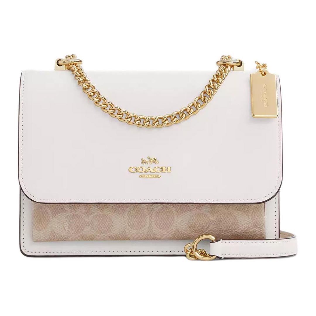 Coach Coach Klare Coated Canvas With Smooth Leather Crossbody Bag Shoulder Bag Small Size Women's Chalk
