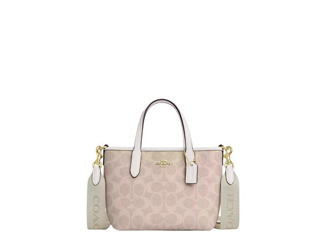 Coach Coach City Mini Tote Bag In Signature Canvas Gold Hardware With Sand Chalk - view 1
