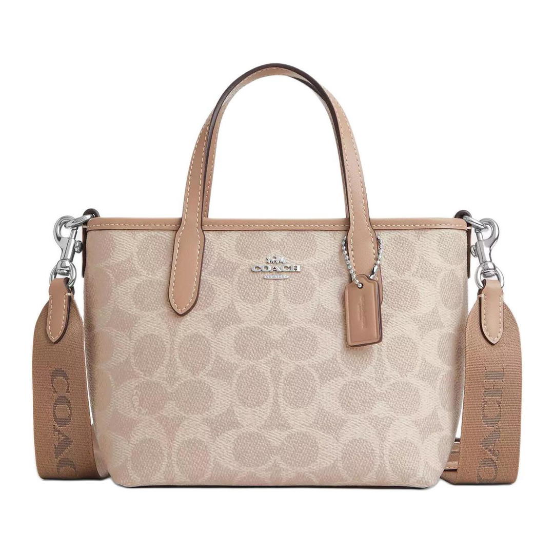 Coach Coach City Coated Canvas Tote Bag, Shopping Bag, Shoulder Bag, Crossbody Bag, Handbag Mini Women's Taupe