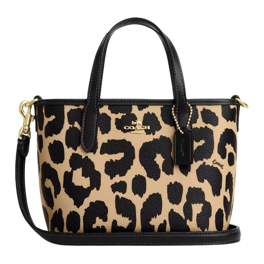 Coach Coach City Coated Canvas Tote Bag Shopping Bag Shoulder Bag Crossbody Bag Handbag Mini Women's Leopard Print Multicolor