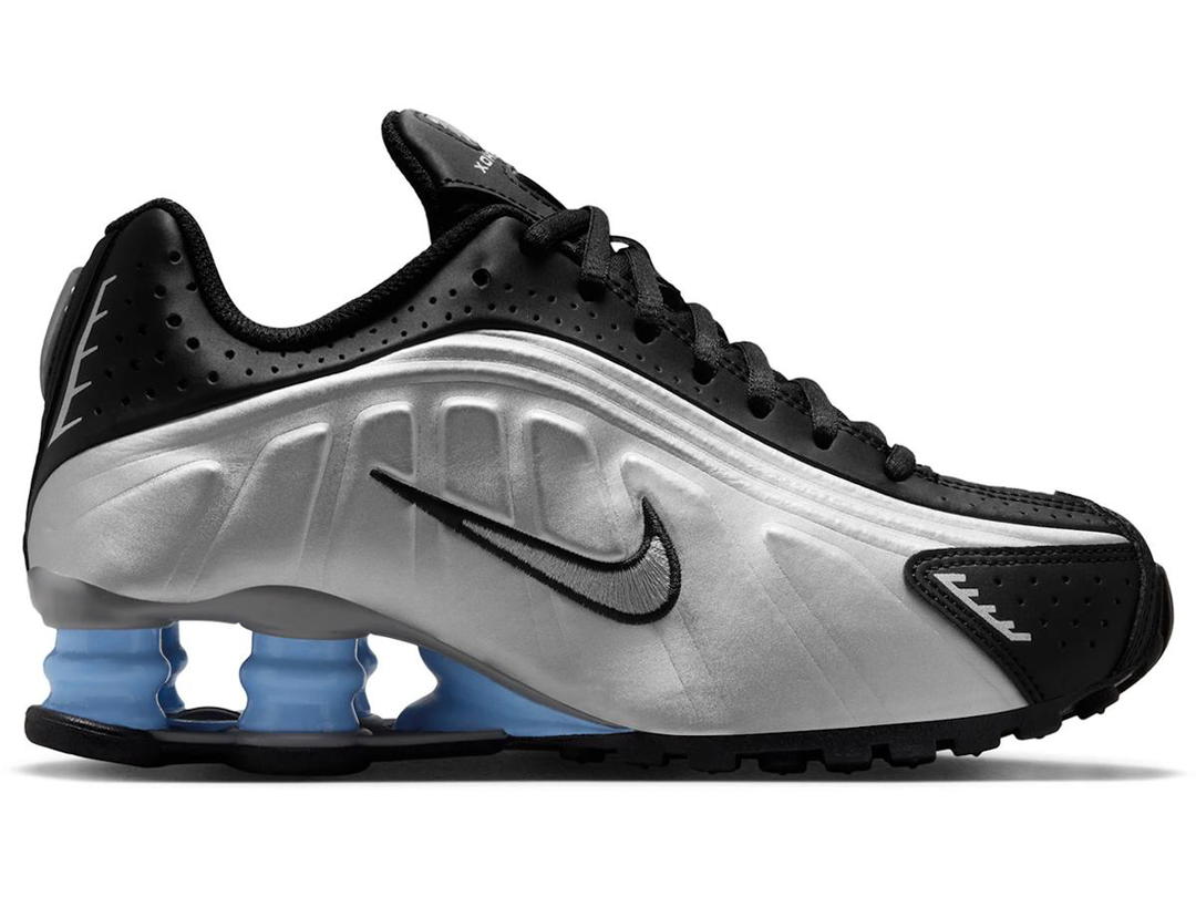 Nike Nike Shox R4 Metallic Silver Black Psychic Blue (GS)
