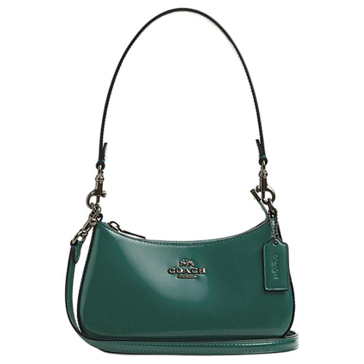 Coach Coach Teri Cow Leather Crossbody Bag Shoulder Bag Small Size Women's Emerald Green