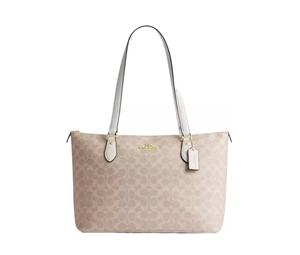Buy Coach Gallery Coated Canvas Tote Bag Shoulder Bag Large Size Women's Silver Sand With Ash Brown at Sasom – Authentic and Ready to Ship