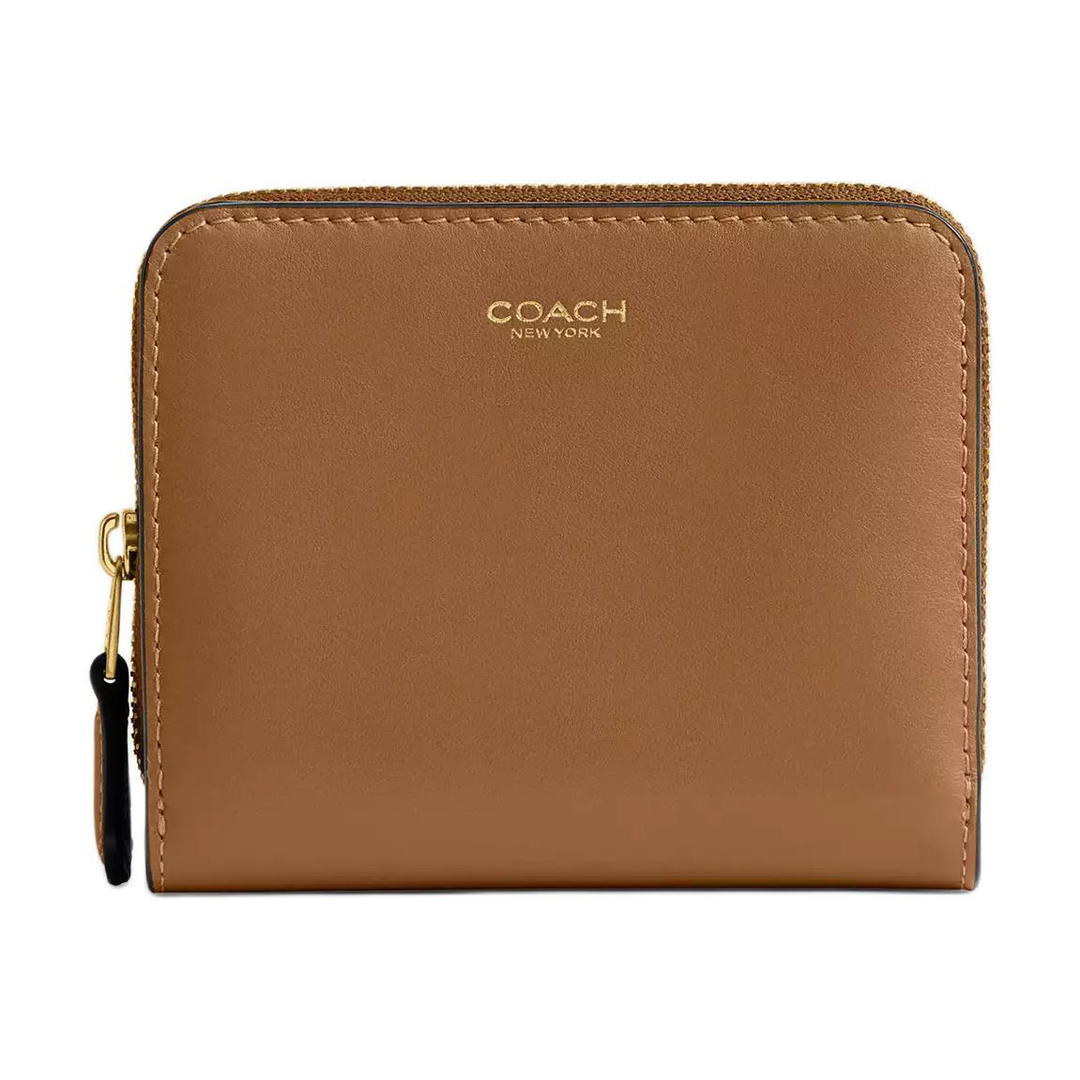 Coach Coach Calfskin Wallet Mini Women's Honey Brown