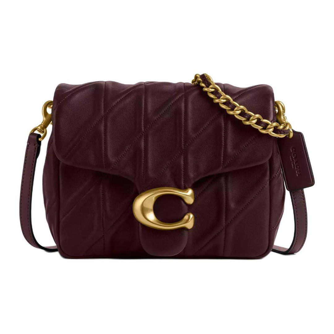Coach Coach Tabby Nappa Leather Crossbody Bag Shoulder Bag Small Size Women's Melon Red