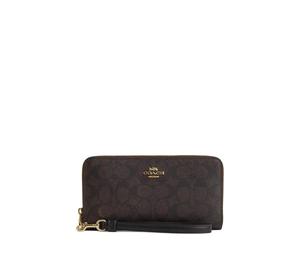 Buy Coach Coated Canvas Wallet Small Size Women's Walnut Wood at Sasom – Authentic and Ready to Ship