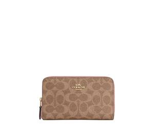 Buy Coach Coated Canvas Wallet Small Size Women's Tan & Pink at Sasom – Authentic and Ready to Ship