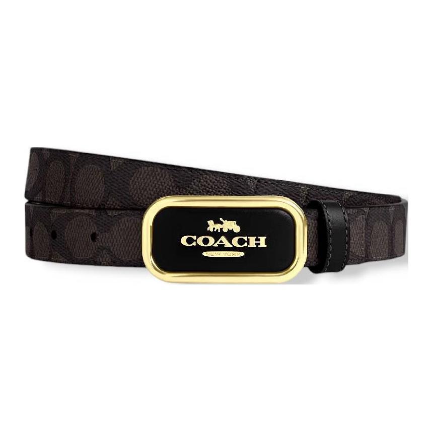 Coach Coach Calfskin Leather Belts Women's Brown Width: 2.5CM