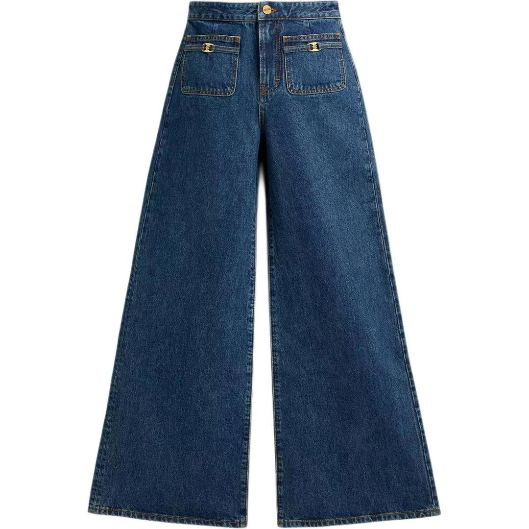 Coach Coach Heritage C Loom Pants Jeans Women's Dark Blue