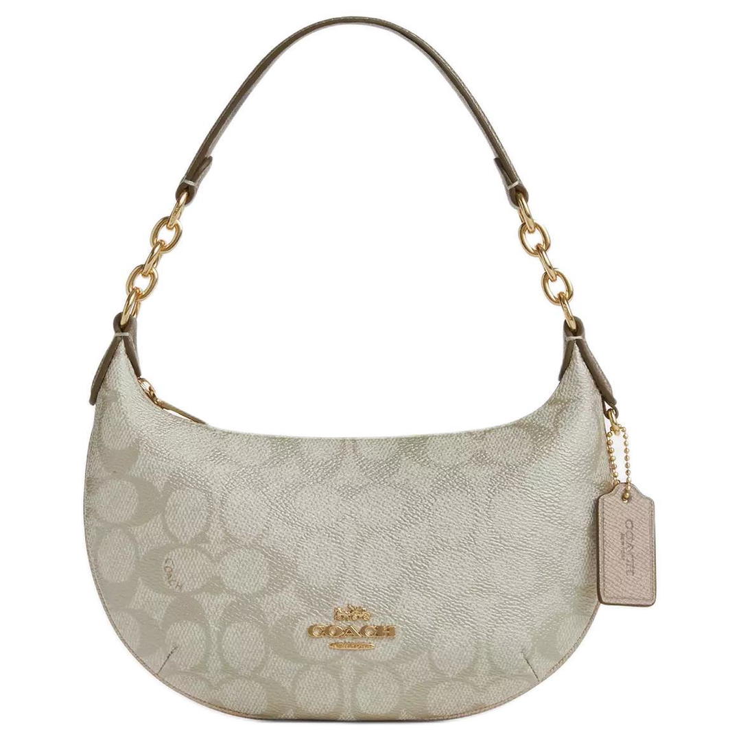 Coach Coach Coated Canvas Handbag Women's Champagne