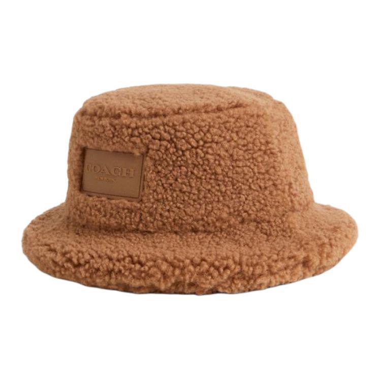 Coach Coach Polyester Cotton Bucket Hats Unisex Brown