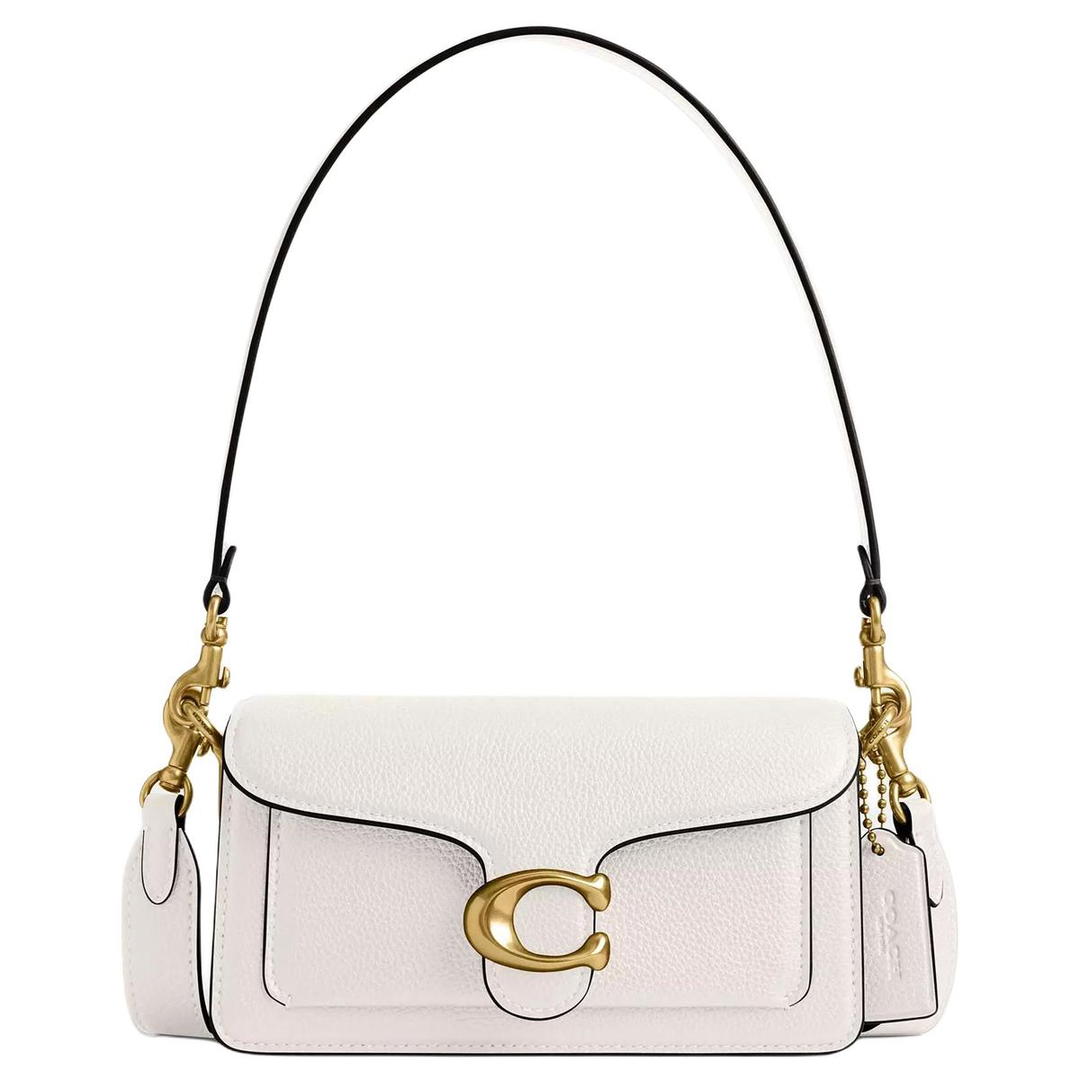 Coach Coach Tabby 20 Polished Leather Shoulder Bag Women's Chalk