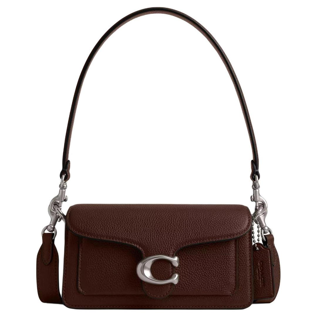 Coach Coach Tabby Polished Pebbled Leather Portable Crossbody Bag Shoulder Bag Small Size Women's Maple