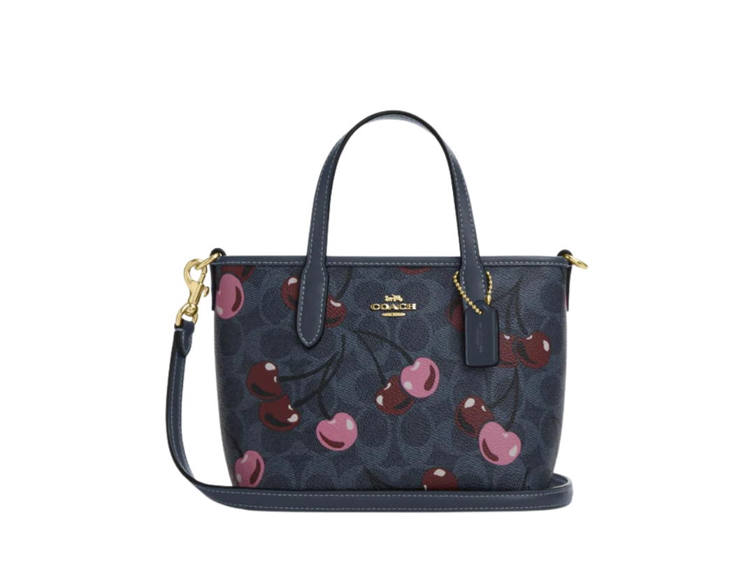Coach Coach City Mini Tote Bag In Signature Canvas With Cherry Print