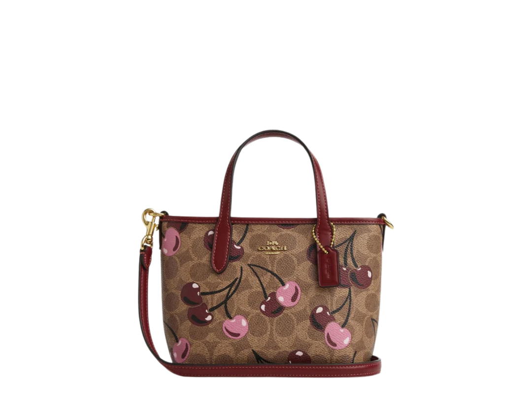 Coach Coach City Mini Tote Bag In Signature Canvas With Cherry Print