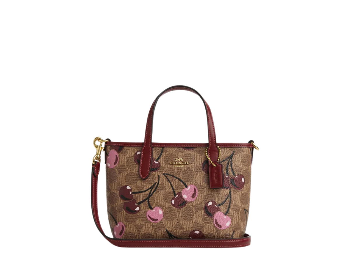 Coach Coach City Mini Tote Bag In Signature Canvas With Cherry Print
